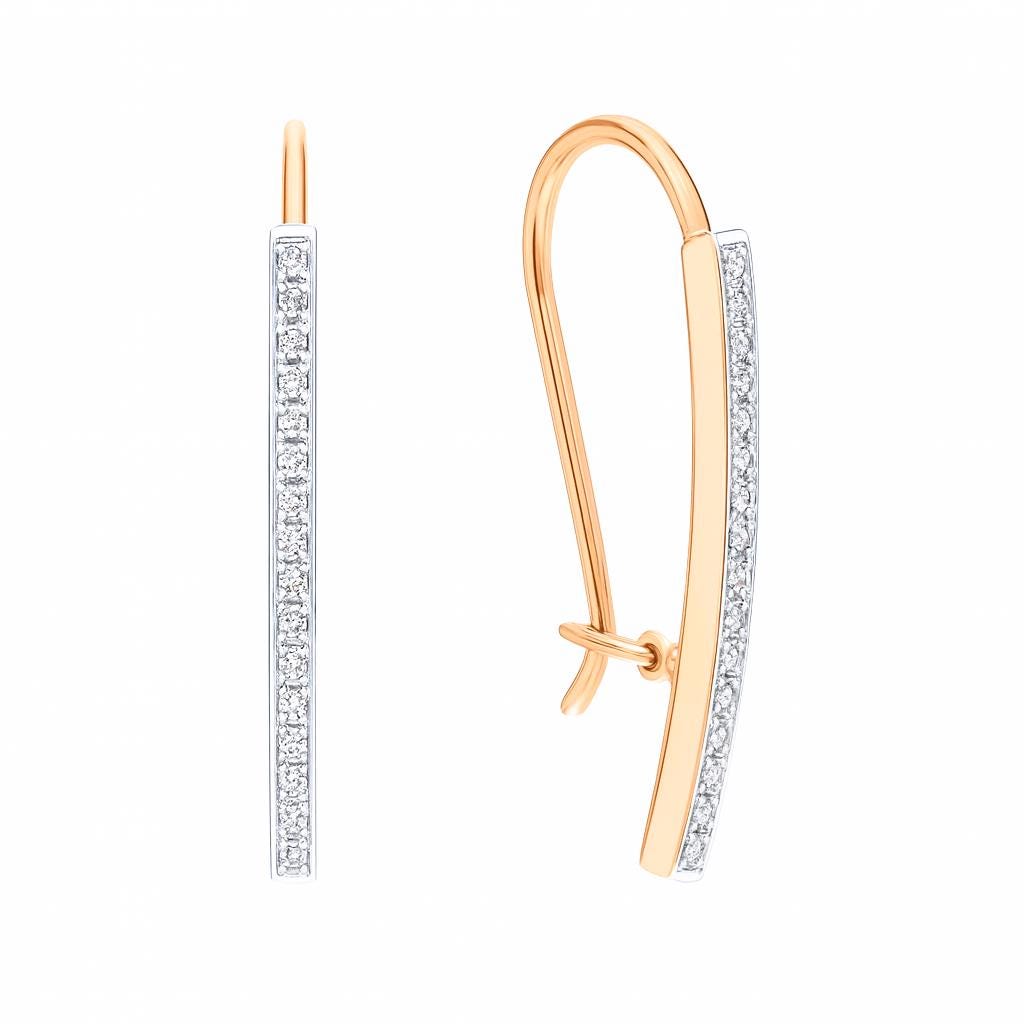 Solid Gold Diamond Bar Earrings | Modern Linear Dangle