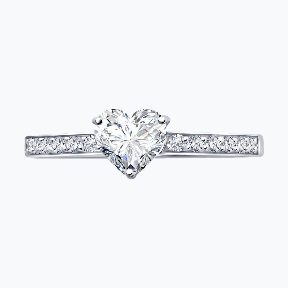 Heart Diamond Ring | Sterling Silver Promise Ring.