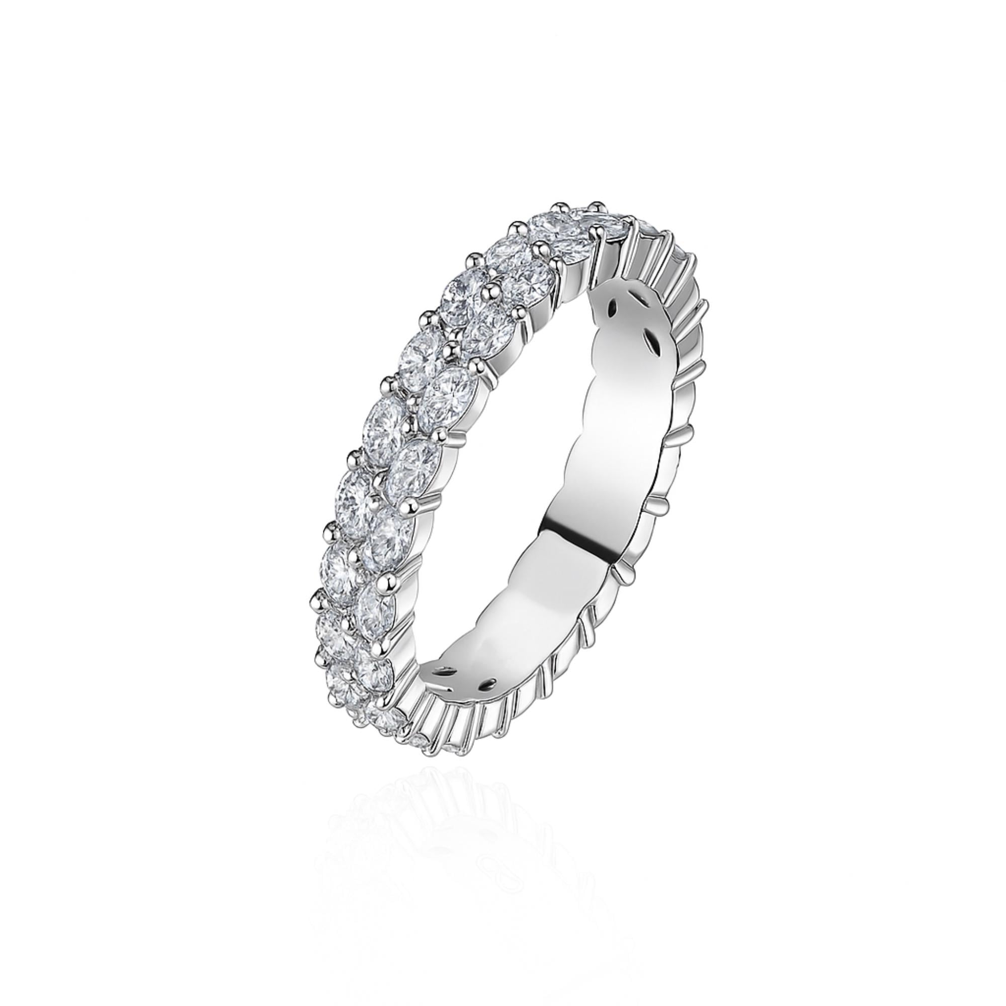 Marquise Cut Diamond Eternity Band, Solid Gold Anniversary Ring.
