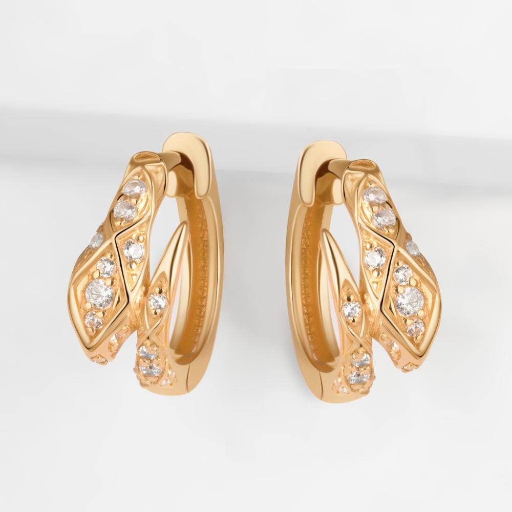 Luxury Gold Twist Hoop Earrings | Leaf-Inspired Diamond Hoops | Modern Fine Jewelry Gift for Her.