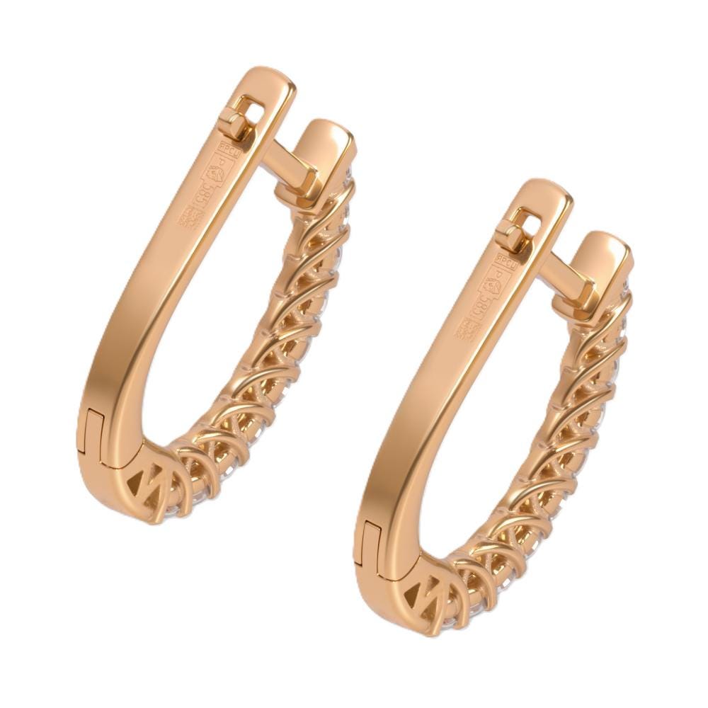 Solid Gold Diamond Hoop Earrings, Dainty Huggie Style.