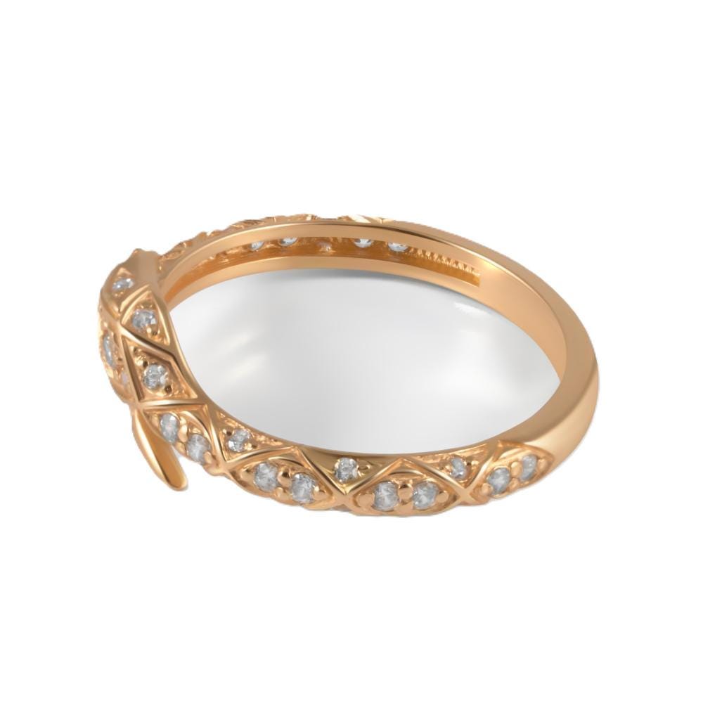 Solid Gold Diamond Snake Ring, Serpent Wrap Jewelry.