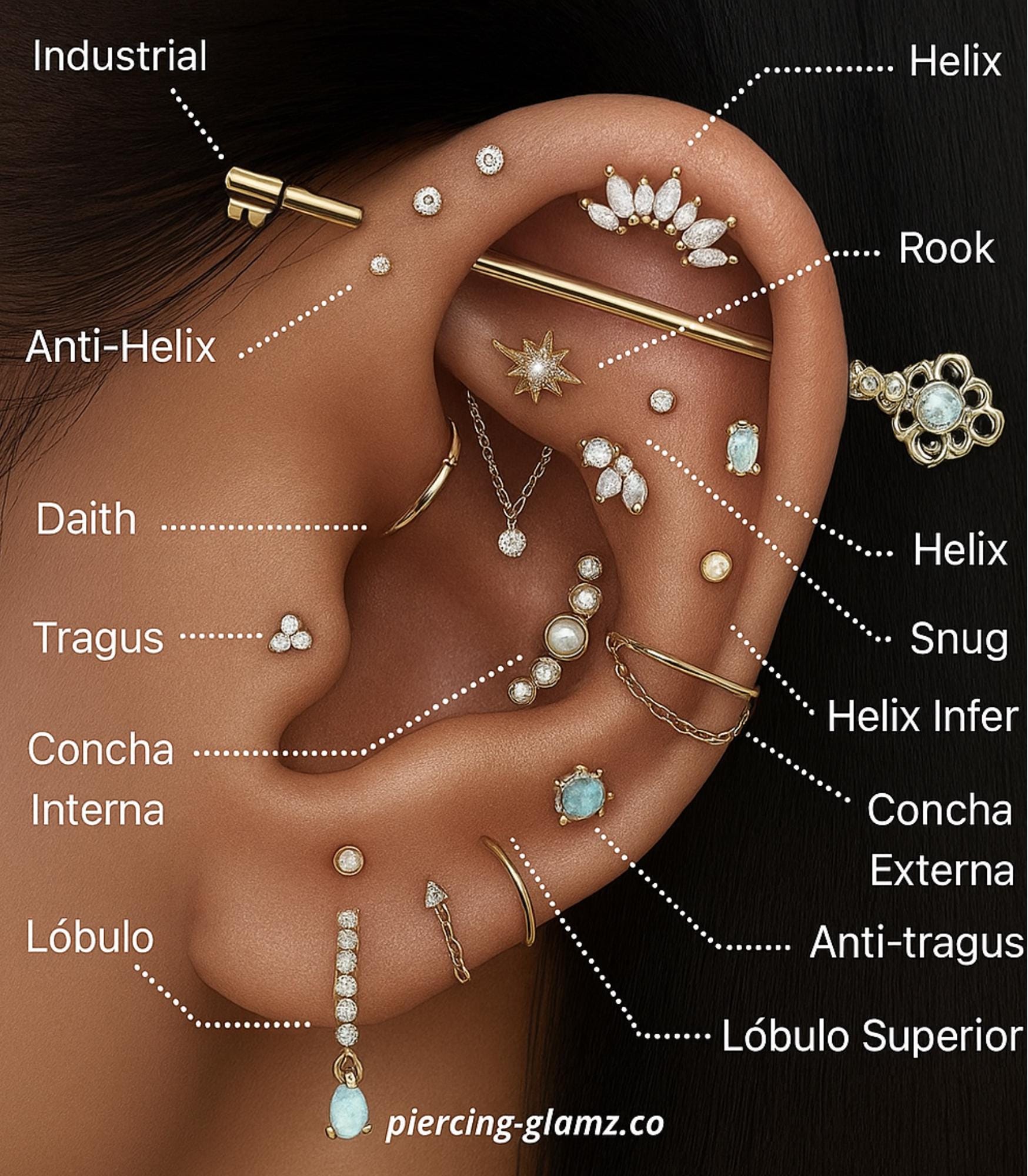 Diamond Climber Earrings | Gold Graduated Ear Crawlers.