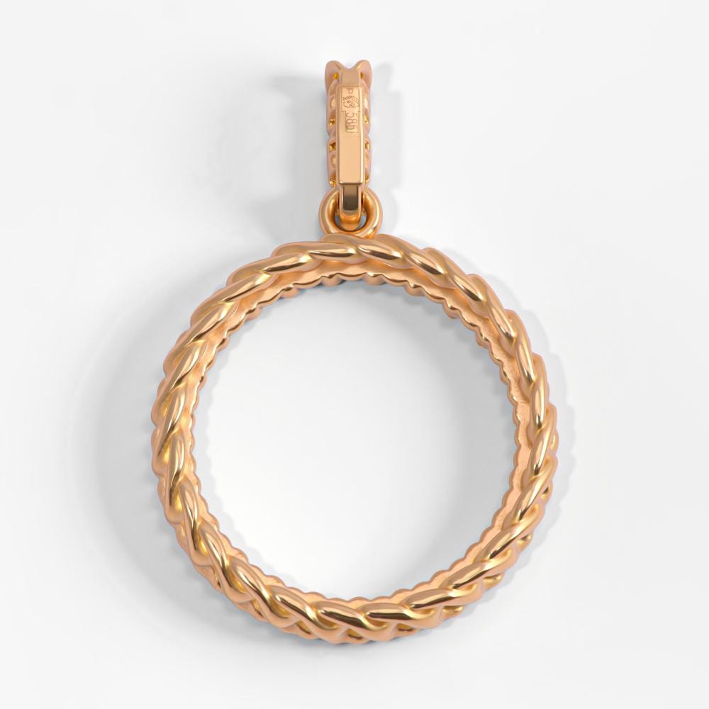 Solid Gold Diamond Circle Pendant, Halo Necklace, Fine Jewelry Gift.