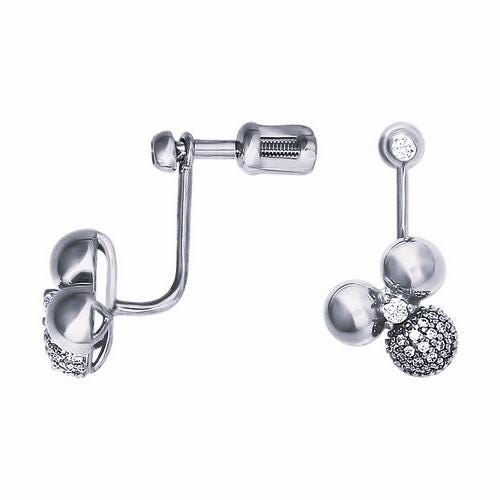 Solid Gold Diamond Ball Stud Earrings, Geometric Pavé Sphere, Fine Jewelry