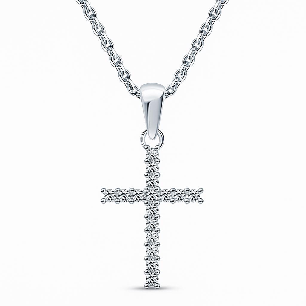 Solid Gold Diamond Cross Pendant Necklace | Religious Jewelry,