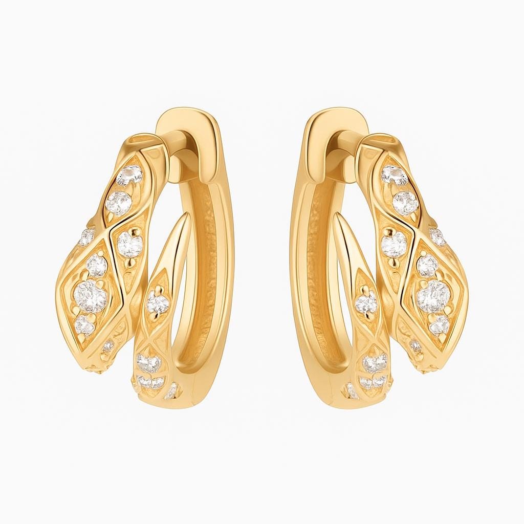 Luxury Gold Twist Hoop Earrings | Leaf-Inspired Diamond Hoops | Modern Fine Jewelry Gift for Her.