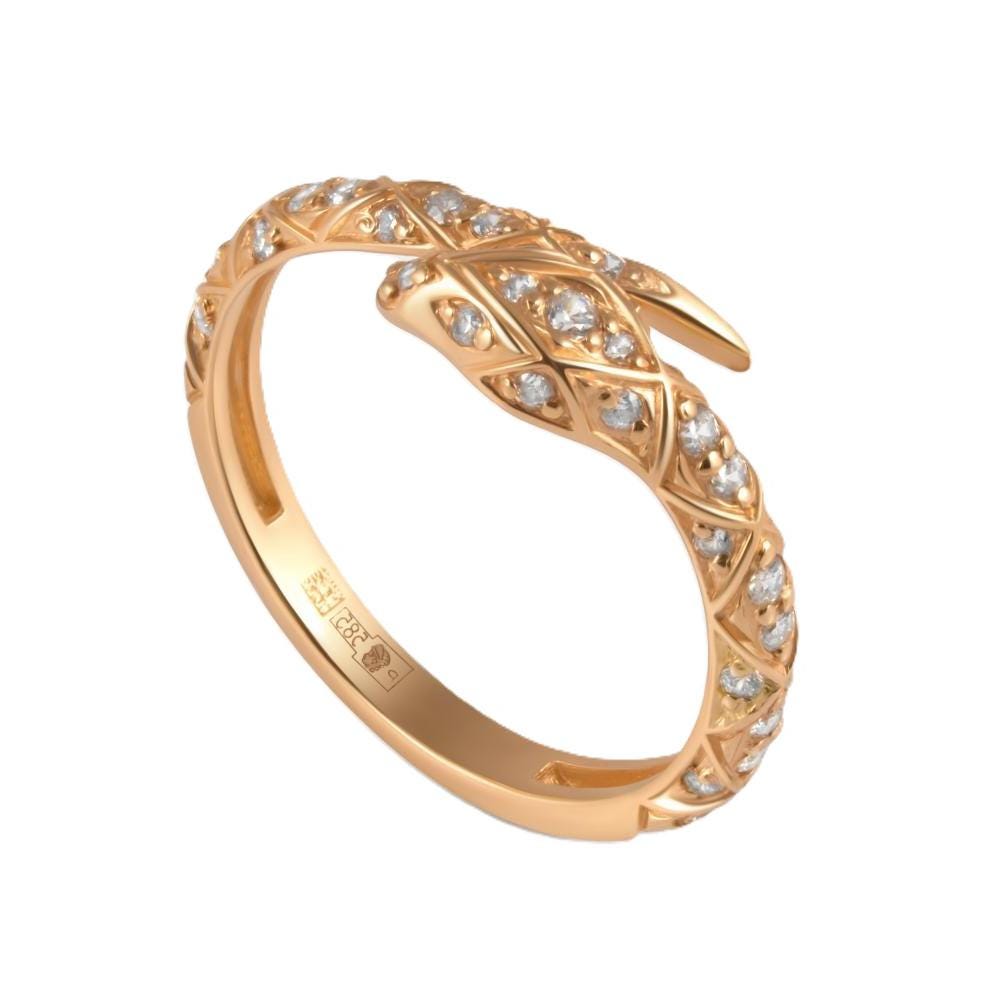 Solid Gold Diamond Snake Ring, Serpent Wrap Jewelry.